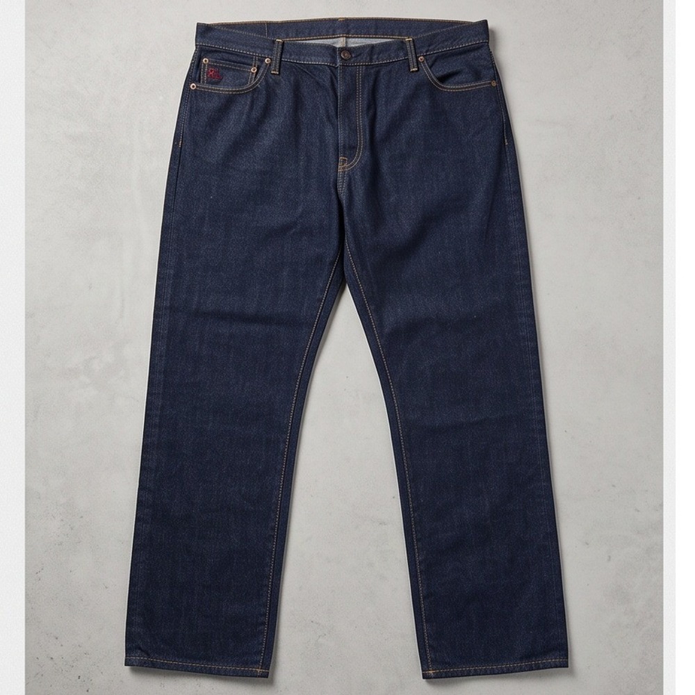 Polo Ralph Lauren Hampton‎ 46BX30 Straight Leg Jeans Dark Wash Indigo Mens NWT
